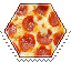 pizza hexagonal stamp
